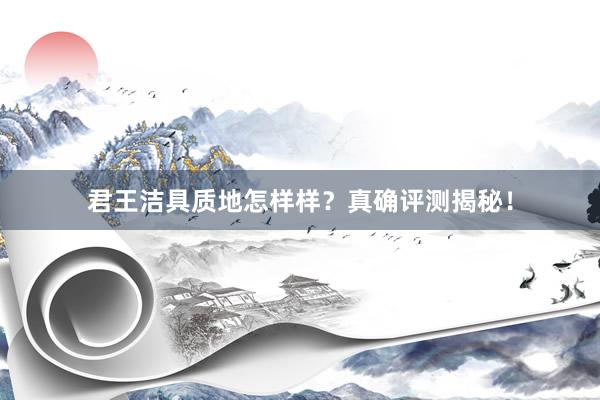 君王洁具质地怎样样？真确评测揭秘！
